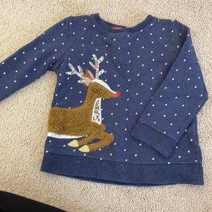 Mini Boden Reindeer Christmas Sweatshirt 4-5